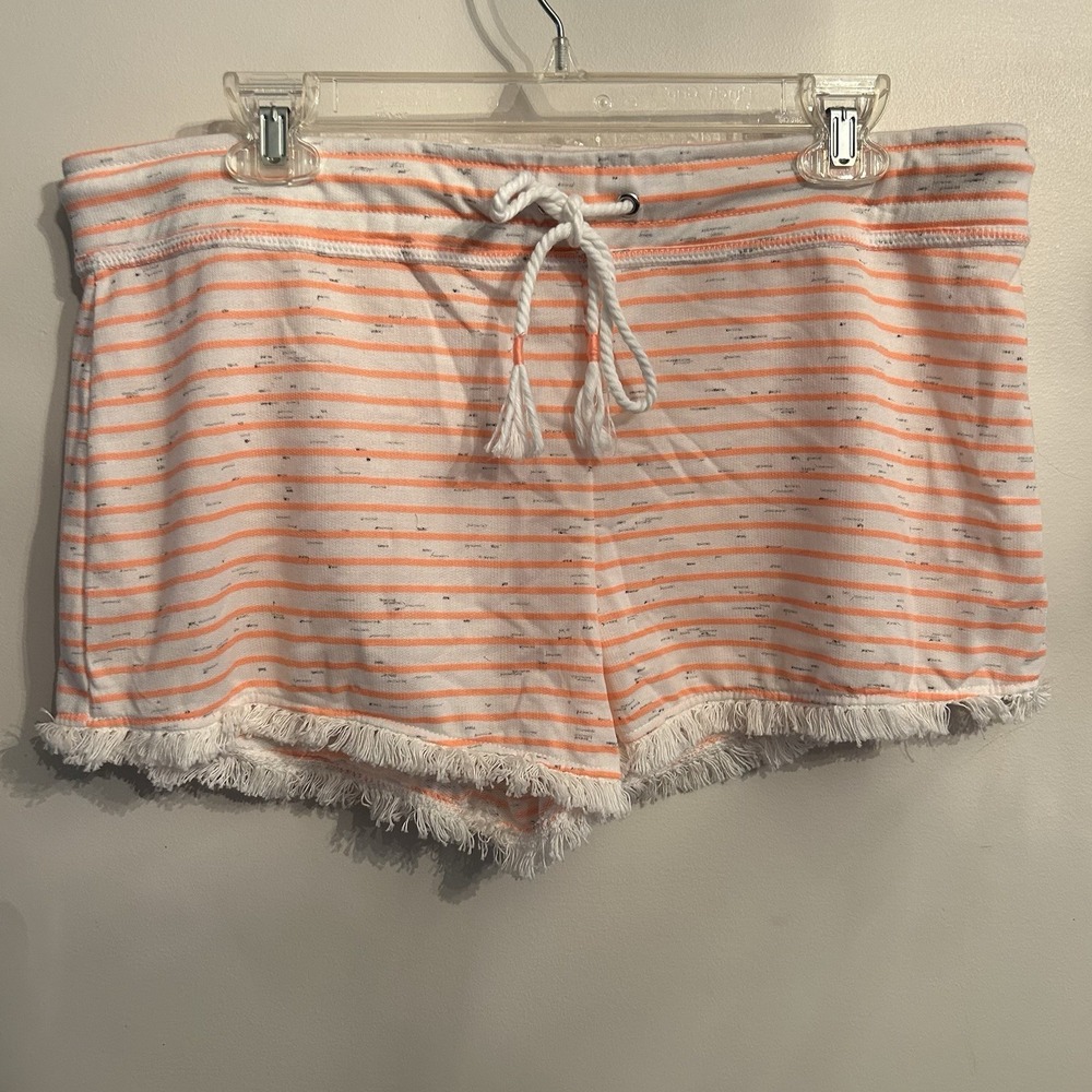 No Boundaries XL Orange and White Striped Stretch‎ Easy Care Lightweight  Shorts